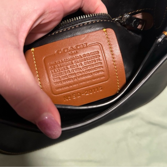 Coach 1941 RARE Patchwork Leather Saddle Bag 23 in Black Multi - Picture 5 of 9